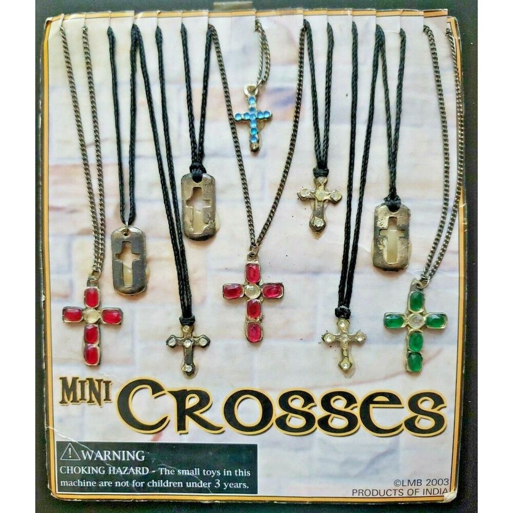 Vintage Mini Crosses Gumball Vending Machine Charms Header Display‎ Card #322